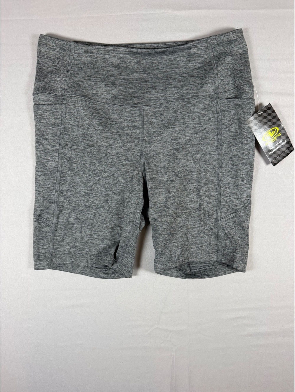 Athletic Works Women's Charcoal Grey Heather Bike Shorts, Size M (8-10)